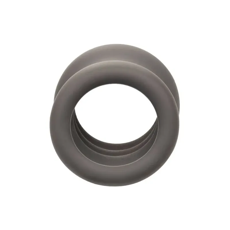 Anello stira-scroto CalExotics Alpha nero in silicone liquido forma clessidra