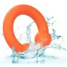 Penishülle mit zwei Kugeln aus orange Silikon von CalExotics, mit Perlenstruktur zur Stimulation.
