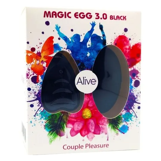 Œuf vibrant silencieux télécommandé ALIVE noir, compact et discret, 10 modes de vibration