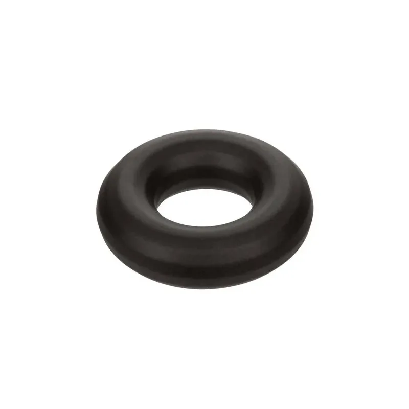 Anneau prolongateur en silicone noir CALEXOTICS Alpha, extensible et sans couture pour érection durable.