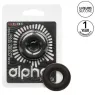 Anneau prolongateur en silicone noir CALEXOTICS Alpha, extensible et sans couture pour érection durable.