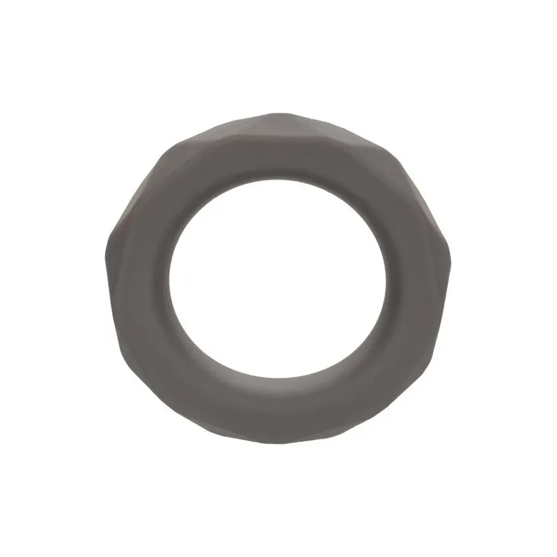 CalExotics Alpha Prismatique Prolong cock ring in gray silicone, stretchable and waterproof, for longer erections.