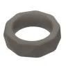 CalExotics Alpha Prismatique Prolong cock ring in gray silicone, stretchable and waterproof, for longer erections.
