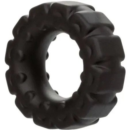 Anillo prolongador Alpha en silicona líquida negra de CalExotics, para erecciones más firmes y duraderas.