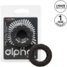 Alpha prolong ring in black liquid silicone by CalExotics, designed for firmer and longer-lasting erections.