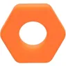 Anillo para pene de silicona naranja CalExotics, forma sexágono, vista frontal sobre fondo blanco" } }, { "id_image": 9200, "leg