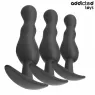 Set de 3 plugs anales progresivos de silicona médica Addicted Toys - tallas S M L - juguete anal seguro