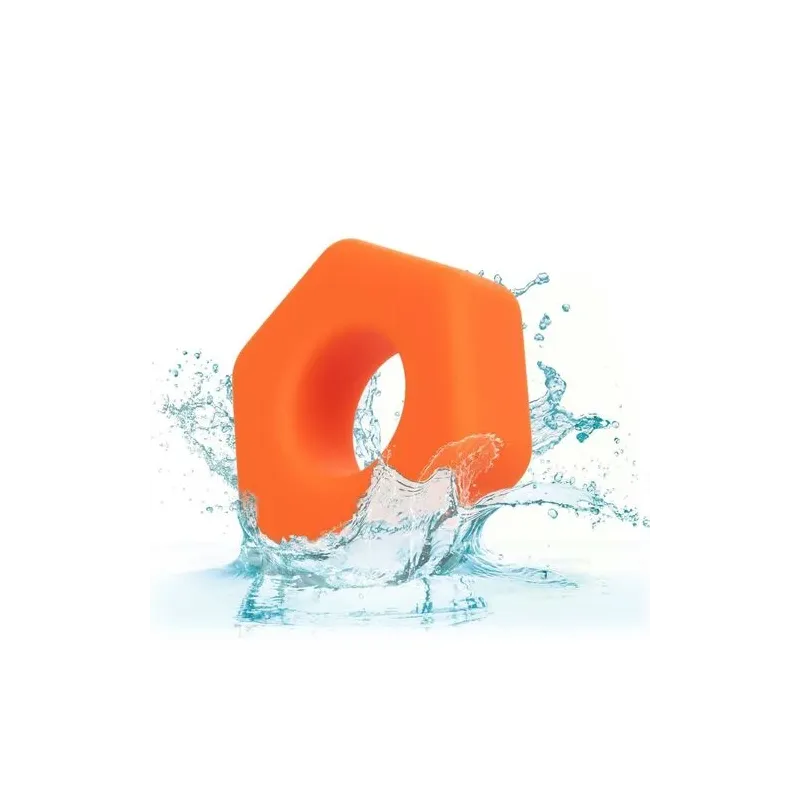 Anillo para pene de silicona naranja CalExotics, forma sexágono, vista frontal sobre fondo blanco" } }, { "id_image": 9200, "leg