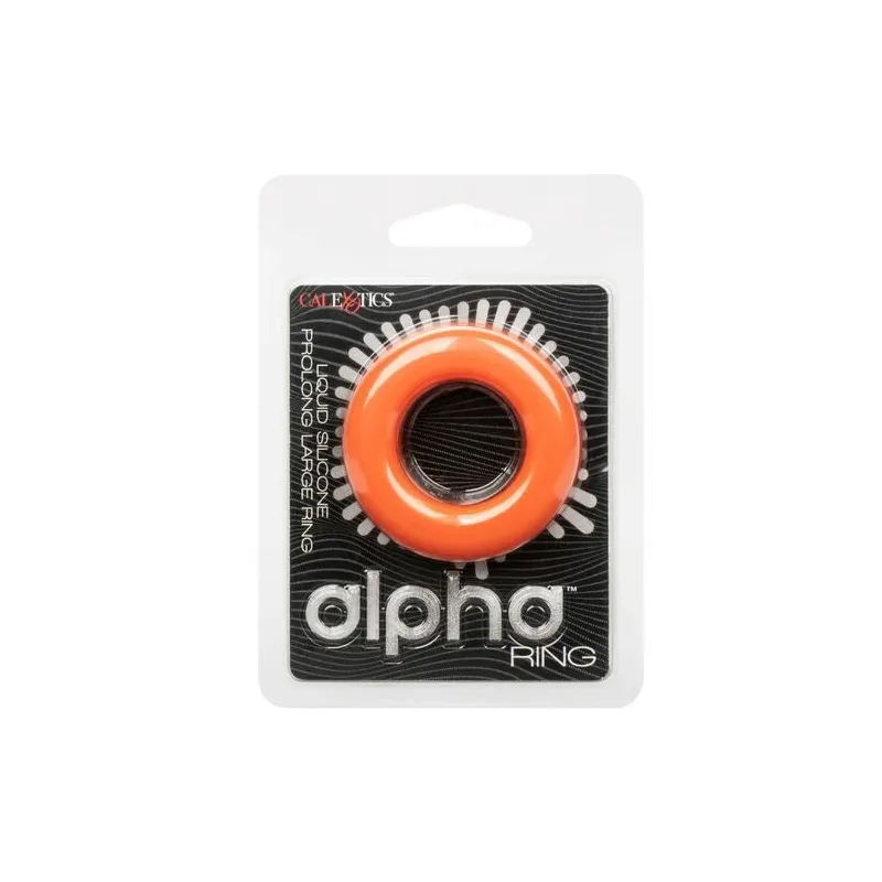 Anneau prolongateur CalExotics Alpha Prolong grande bague orange en silicone liquide, extensible