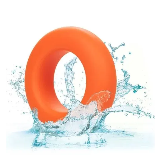 Anneau prolongateur CalExotics Alpha Prolong grande bague orange en silicone liquide, extensible