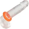 Anneau prolongateur CalExotics Alpha Prolong grande bague orange en silicone liquide, extensible