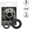 Lot de 2 anneaux de prolongation érectile en silicone gris CalExotics Alpha Prolong