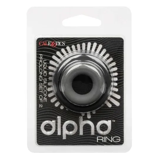 Lot de 2 anneaux de prolongation érectile en silicone gris CalExotics Alpha Prolong