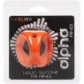 Accessoire érotique triple anneau orange en silicone liquide pour pénis et scrotum CalExotics