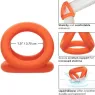 Accessoire érotique triple anneau orange en silicone liquide pour pénis et scrotum CalExotics