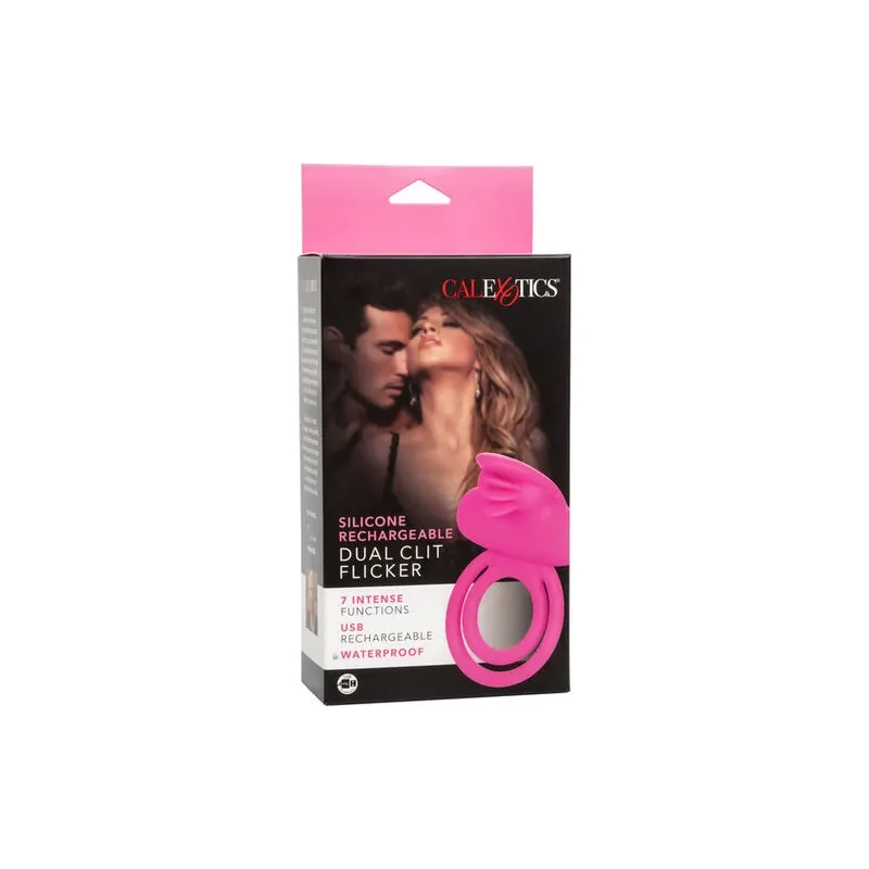 Double anneau vibrant CALEXOTICS en silicone avec télécommande, 7 modes vibratoires pour couple