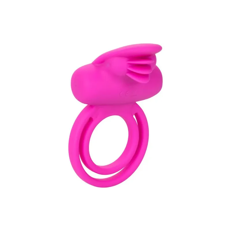 Double anneau vibrant CALEXOTICS en silicone avec télécommande, 7 modes vibratoires pour couple