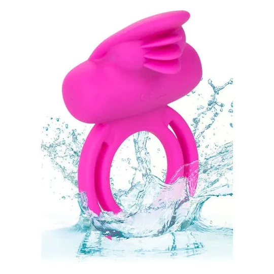 Double anneau vibrant CALEXOTICS en silicone avec télécommande, 7 modes vibratoires pour couple