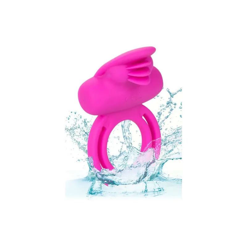 Double anneau vibrant CALEXOTICS en silicone avec télécommande, 7 modes vibratoires pour couple