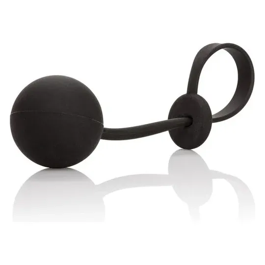 Anneau lasso lesté Calexotics en silicone doux, poids 110g : maintien et plaisir intense.