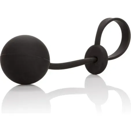 Anneau lasso lesté Calexotics en silicone doux, poids 110g : maintien et plaisir intense.