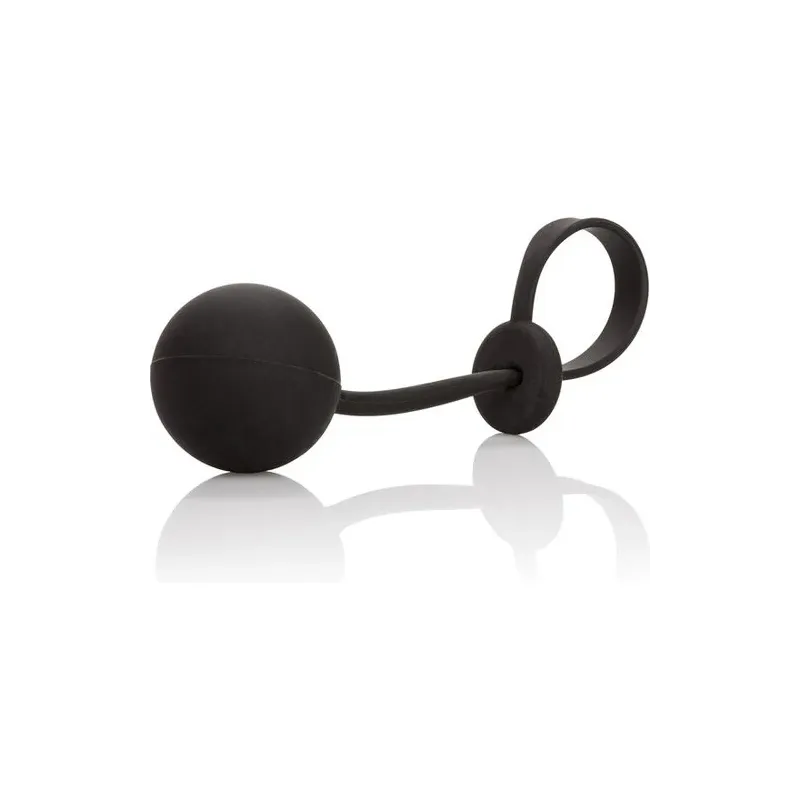 Anneau lasso lesté Calexotics en silicone doux, poids 110g : maintien et plaisir intense.