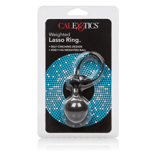 Anneau lasso lesté Calexotics en silicone doux, poids 110g : maintien et plaisir intense.