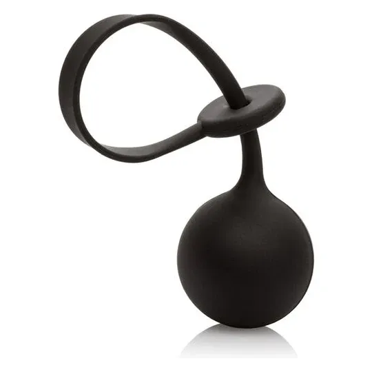 Anneau lasso lesté Calexotics en silicone doux, poids 110g : maintien et plaisir intense.
