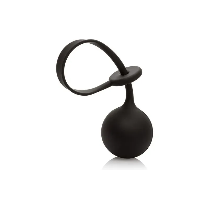Anneau lasso lesté Calexotics en silicone doux, poids 110g : maintien et plaisir intense.