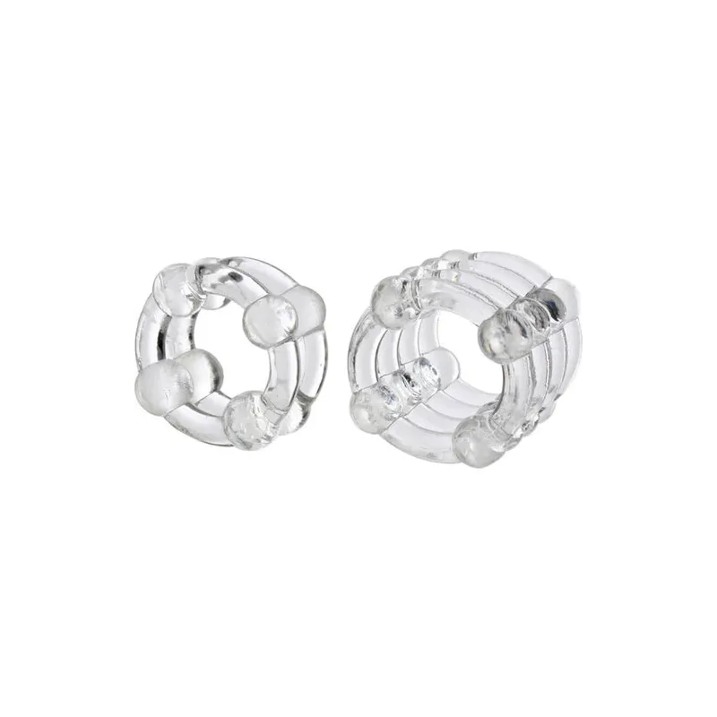 Anneaux Colt Enhancer transparents en caoutchouc thermoplastique CALEXOTICS lot de deux