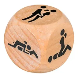 ALIVE Kamasutra Würfel aus Holz mit sechs Stellungen - Vorderansicht