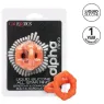 Anello penieno arancione CalExotics Alpha All Star in silicone liquido doppio anello con perle.