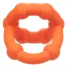 Orange CalExotics Alpha All Star penis ring, double ring with pleasure beads, liquid silicone.