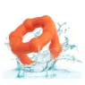 Anello penieno arancione CalExotics Alpha All Star in silicone liquido doppio anello con perle.