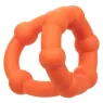 Anneau pénien orange CalExotics Alpha All Star en silicone liquide double anneau avec perles de plaisir.