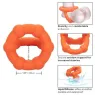 Orange CalExotics Alpha All Star penis ring, double ring with pleasure beads, liquid silicone.