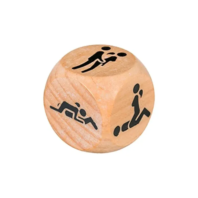 Dado Kamasutra in legno ALIVE con sei posizioni sessuali - vista frontale