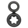 Bague double anneau CALEXOTICS Alpha Dual Magnum noire en silicone liquide extensible vue principale