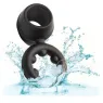 Bague double anneau CALEXOTICS Alpha Dual Magnum noire en silicone liquide extensible vue principale