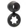 Bague double anneau CALEXOTICS Alpha Dual Magnum noire en silicone liquide extensible vue principale