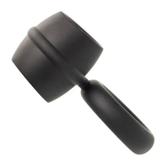 Bague double anneau CALEXOTICS Alpha Dual Magnum noire en silicone liquide extensible vue principale