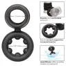 Bague double anneau CALEXOTICS Alpha Dual Magnum noire en silicone liquide extensible vue principale