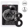 Bague double anneau CALEXOTICS Alpha Dual Magnum noire en silicone liquide extensible vue principale