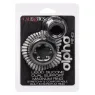 Bague double anneau CALEXOTICS Alpha Dual Magnum noire en silicone liquide extensible vue principale