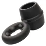 Bague double anneau CALEXOTICS Alpha Dual Magnum noire en silicone liquide extensible vue principale