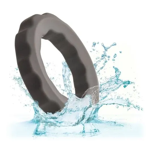CalExotics bague de contention grise en silicone liquide avec perles intégrées.