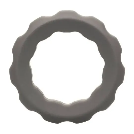 Anillo para pene gris CalExotics de silicona líquida con perlas integradas." }, { "fr": "Bague Alpha Erect CalExotics grise en s