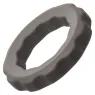 Anillo para pene gris CalExotics de silicona líquida con perlas integradas." }, { "fr": "Bague Alpha Erect CalExotics grise en s