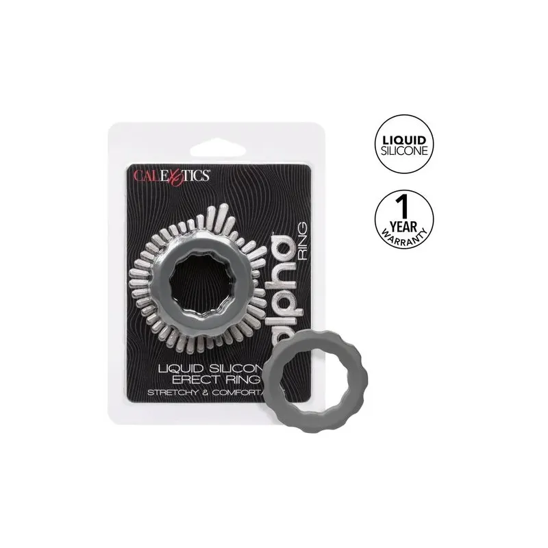 CalExotics bague de contention grise en silicone liquide avec perles intégrées.