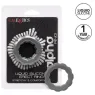 Anello penieno grigio CalExotics in silicone liquido con perle integrate.